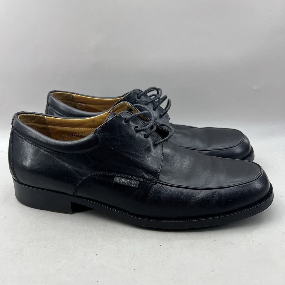 Mephisto Marlon Derby Oxford Men Size 10 Black Square Toe Comfort Dress Shoes